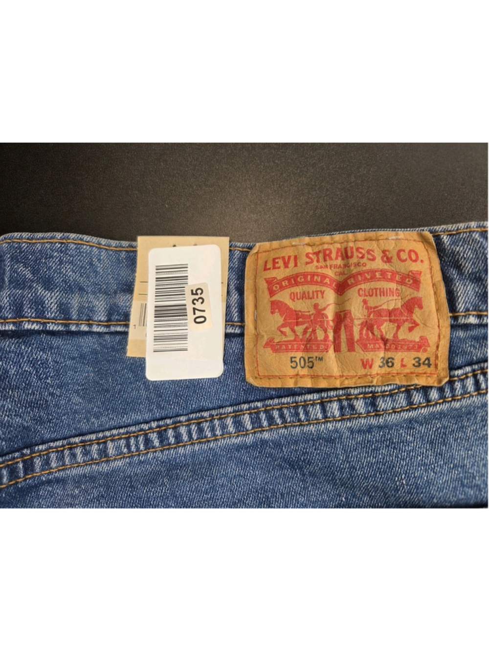 Levi’s 505 Regular Fit Stretch Jeans Men’s 36x34 Blue Denim NWT #735